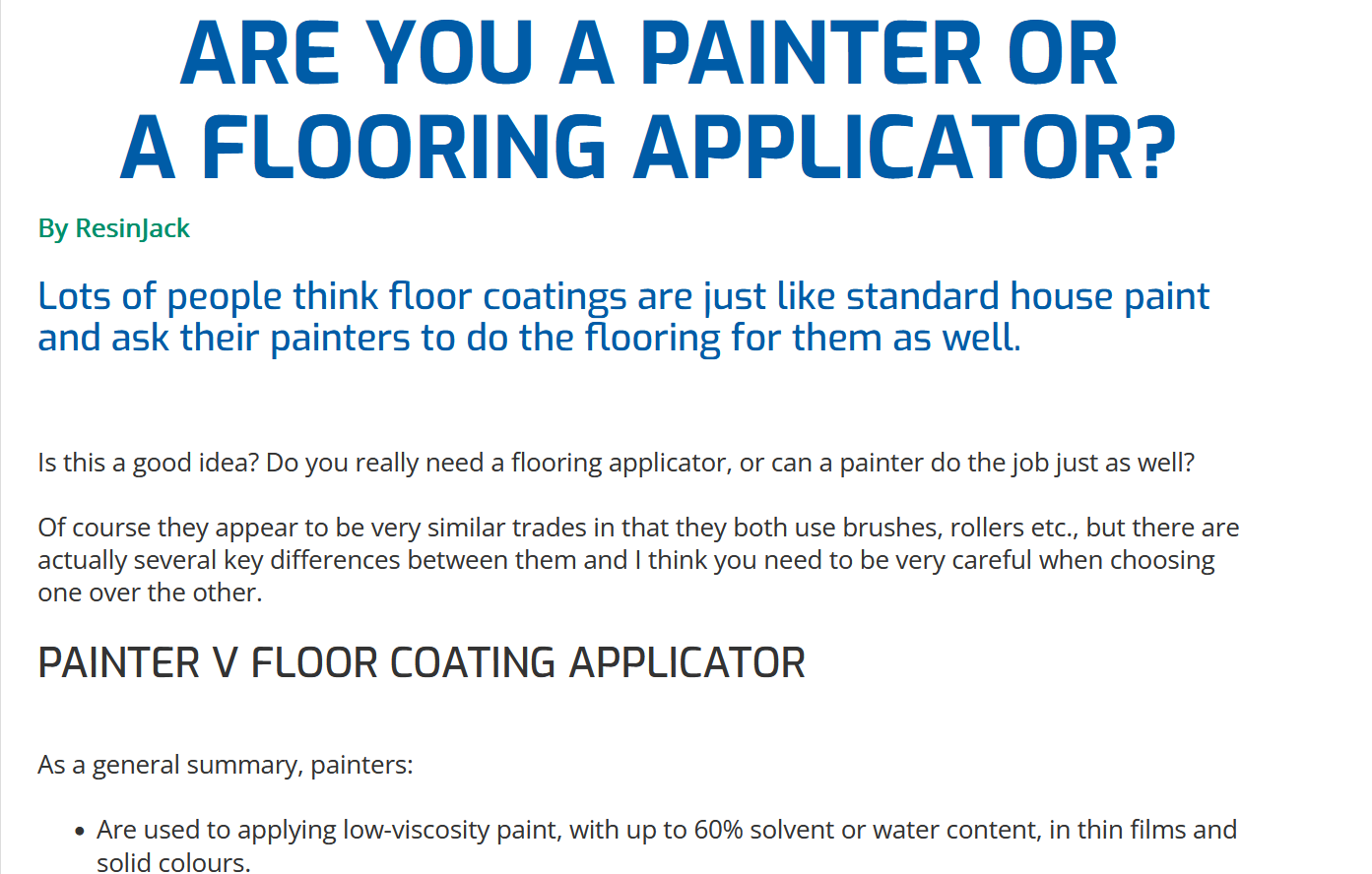 Are You a Painter or a Flooring Applicator?